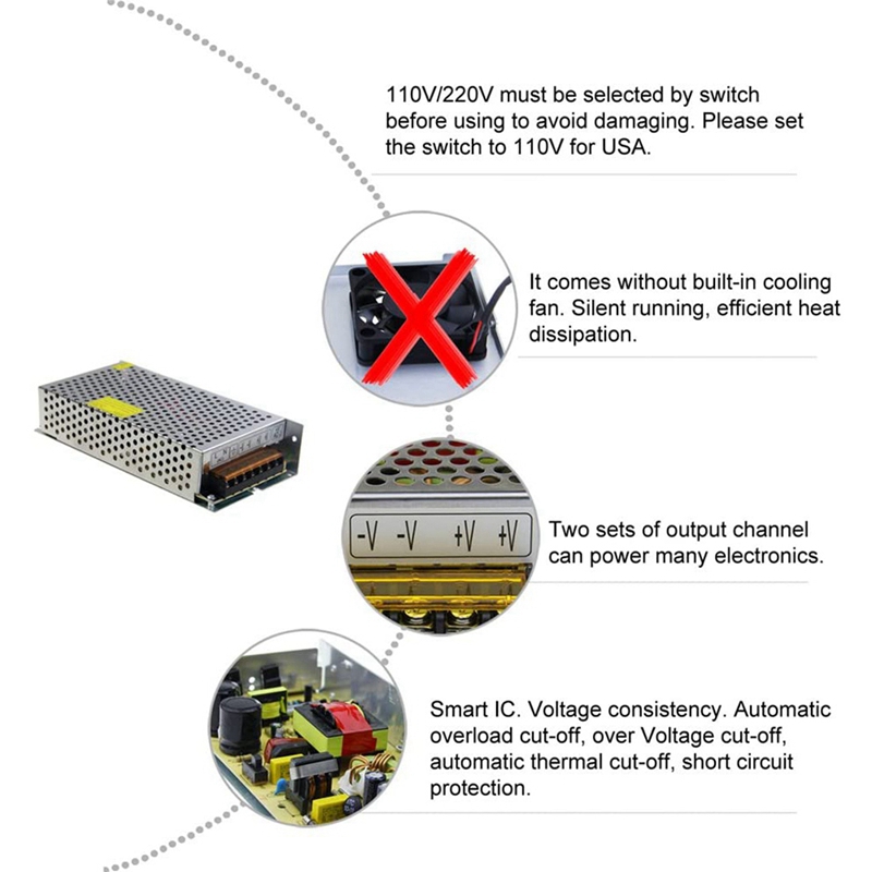 DC 12V 15A 180W Power Supply T - Dc Power Supply 12V review and price